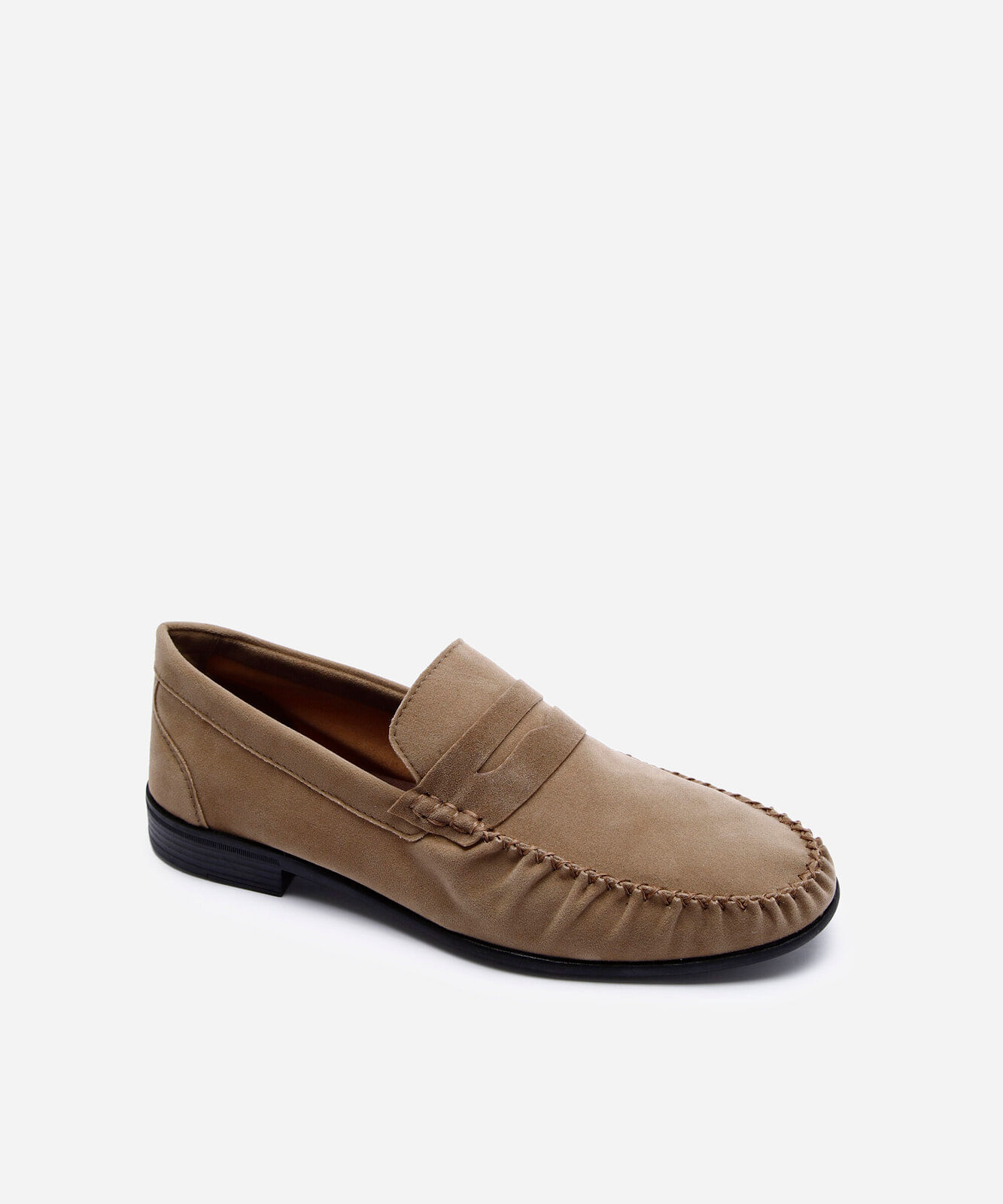 mocassim com recorte bege
