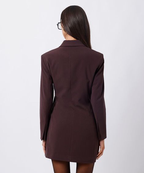 vestido blazer de alfaiataria feminino mindset marrom
