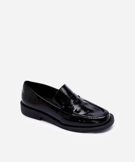 mocassim envernizado preto