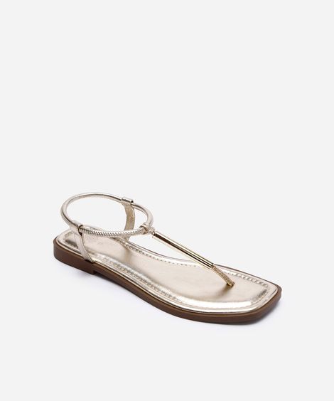 rasteirinha bico quadrado oneself dourada