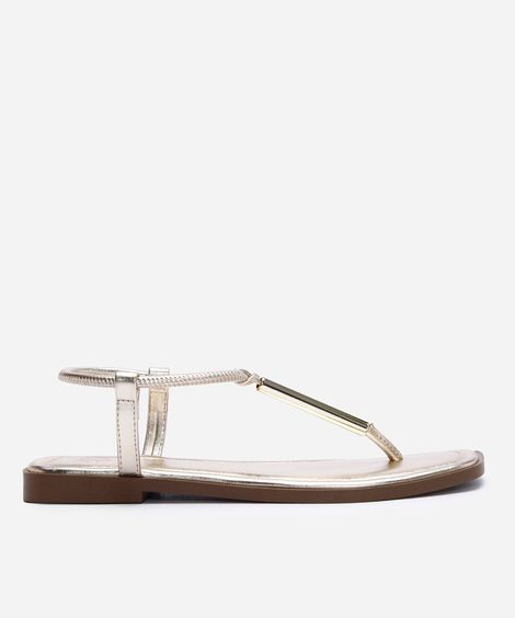 rasteirinha bico quadrado oneself dourada