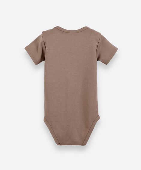 body infantil de algodão peruano céu marrom