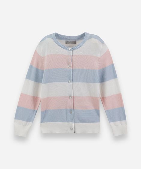 cardigan infantil de tricot listrado colorido