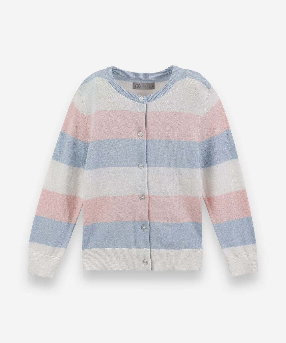 cardigan infantil de tricot listrado colorido