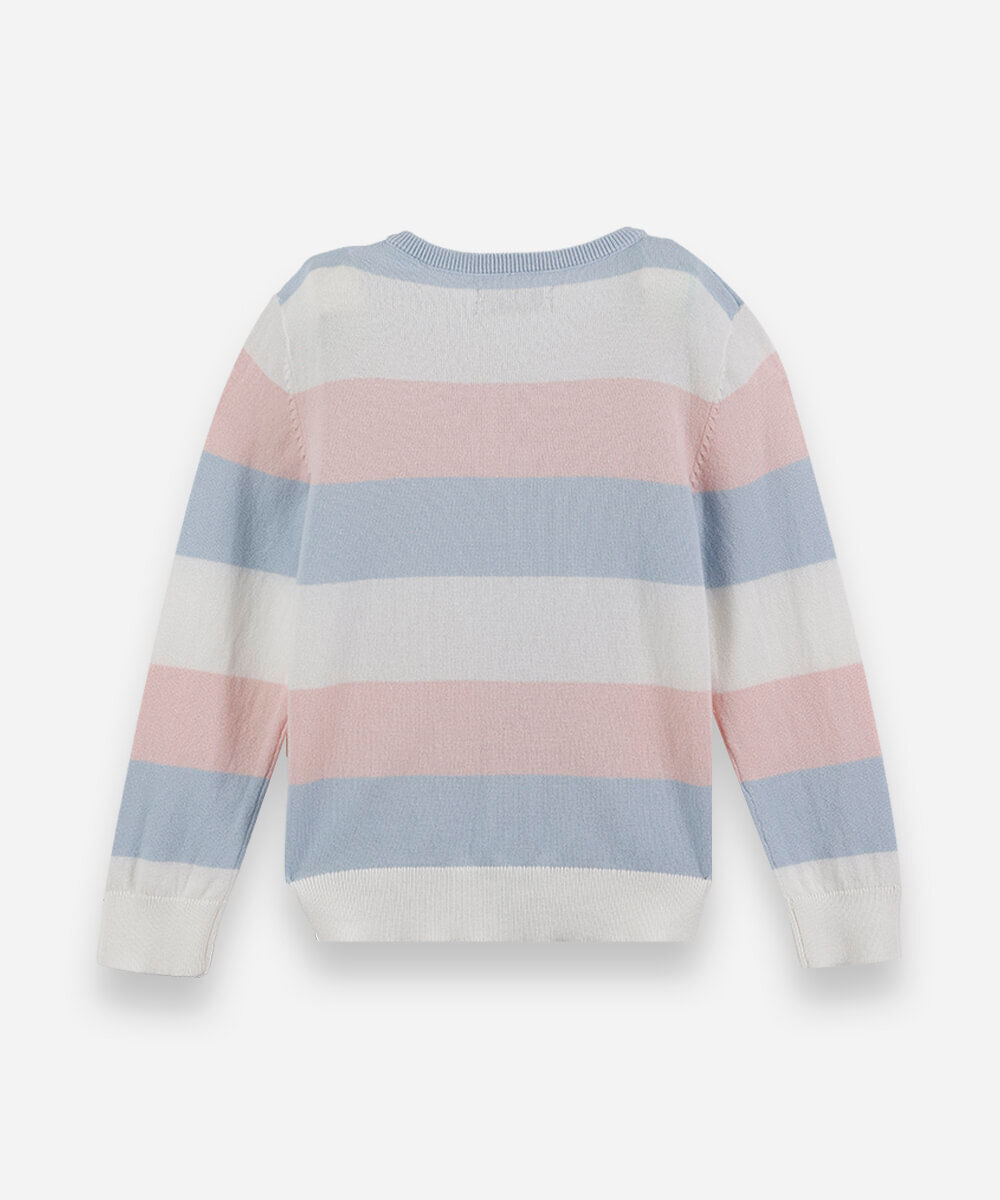 cardigan infantil de tricot listrado colorido