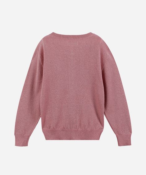 cardigan infantil com lurex rosa