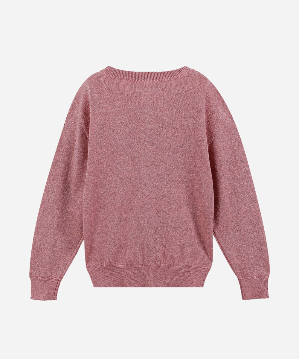 cardigan infantil com lurex rosa