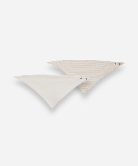 kit de 2 babadores infantis bandana listrado colorido