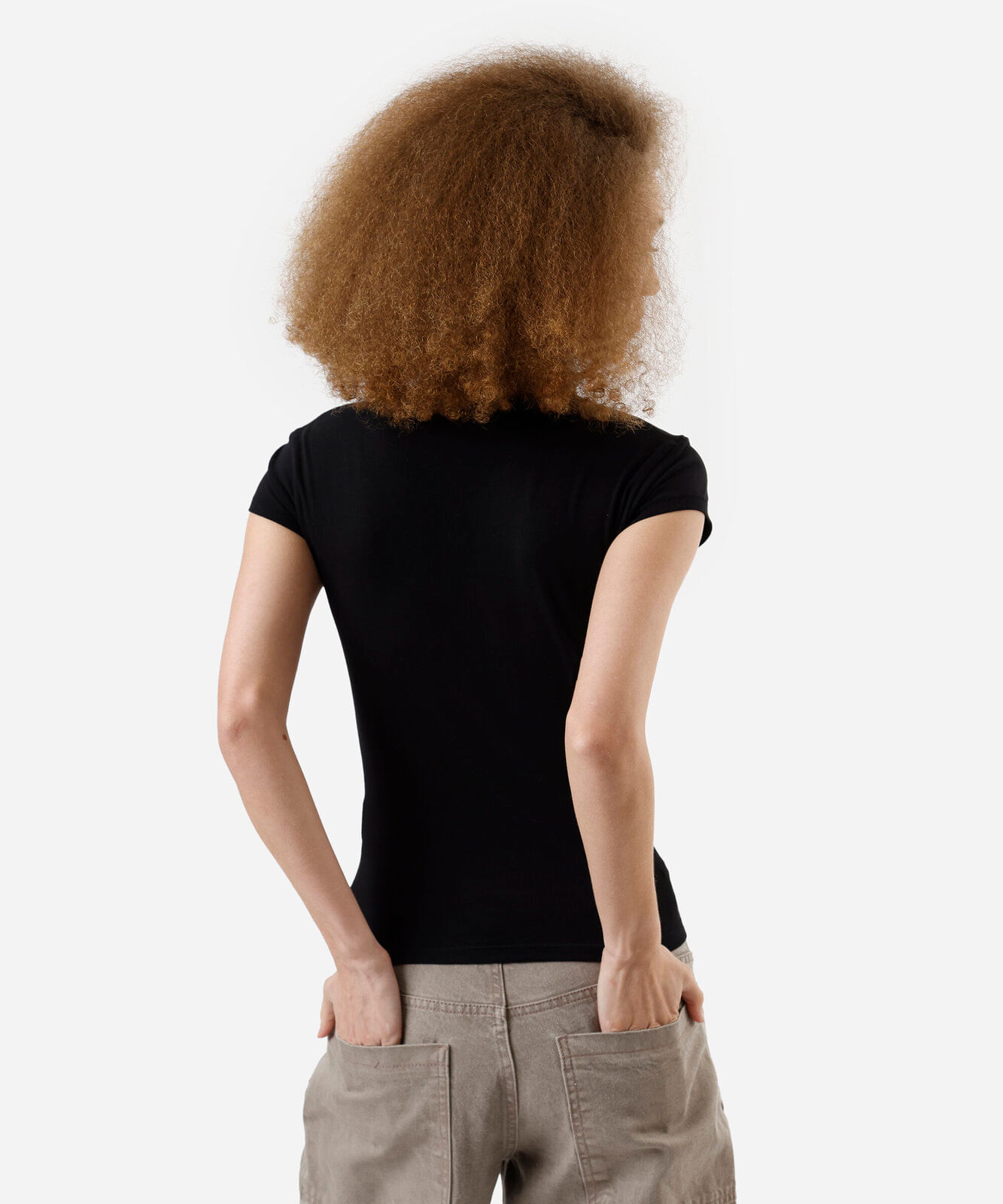 blusa básica feminina de algodão preta