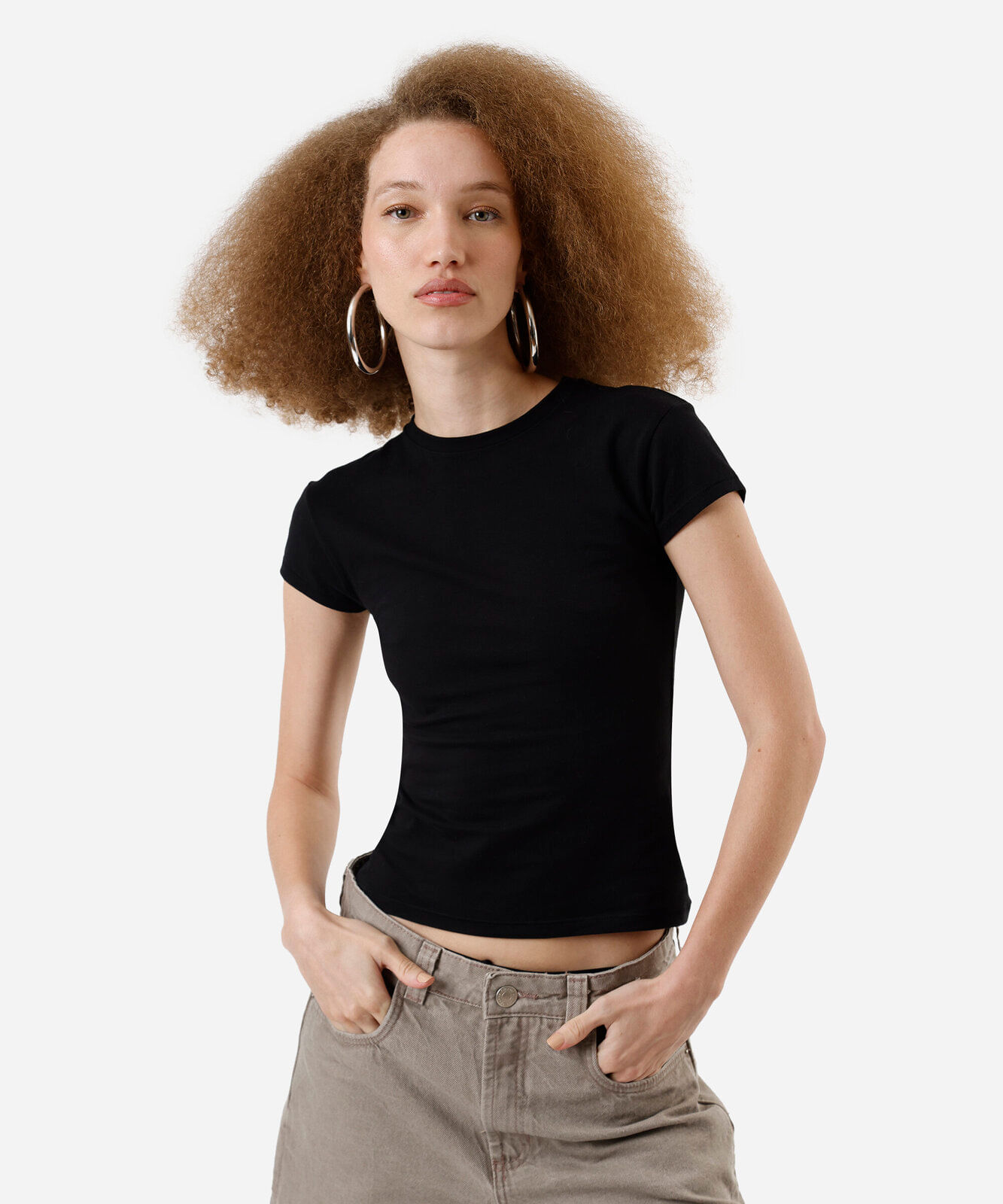 blusa básica feminina de algodão preta