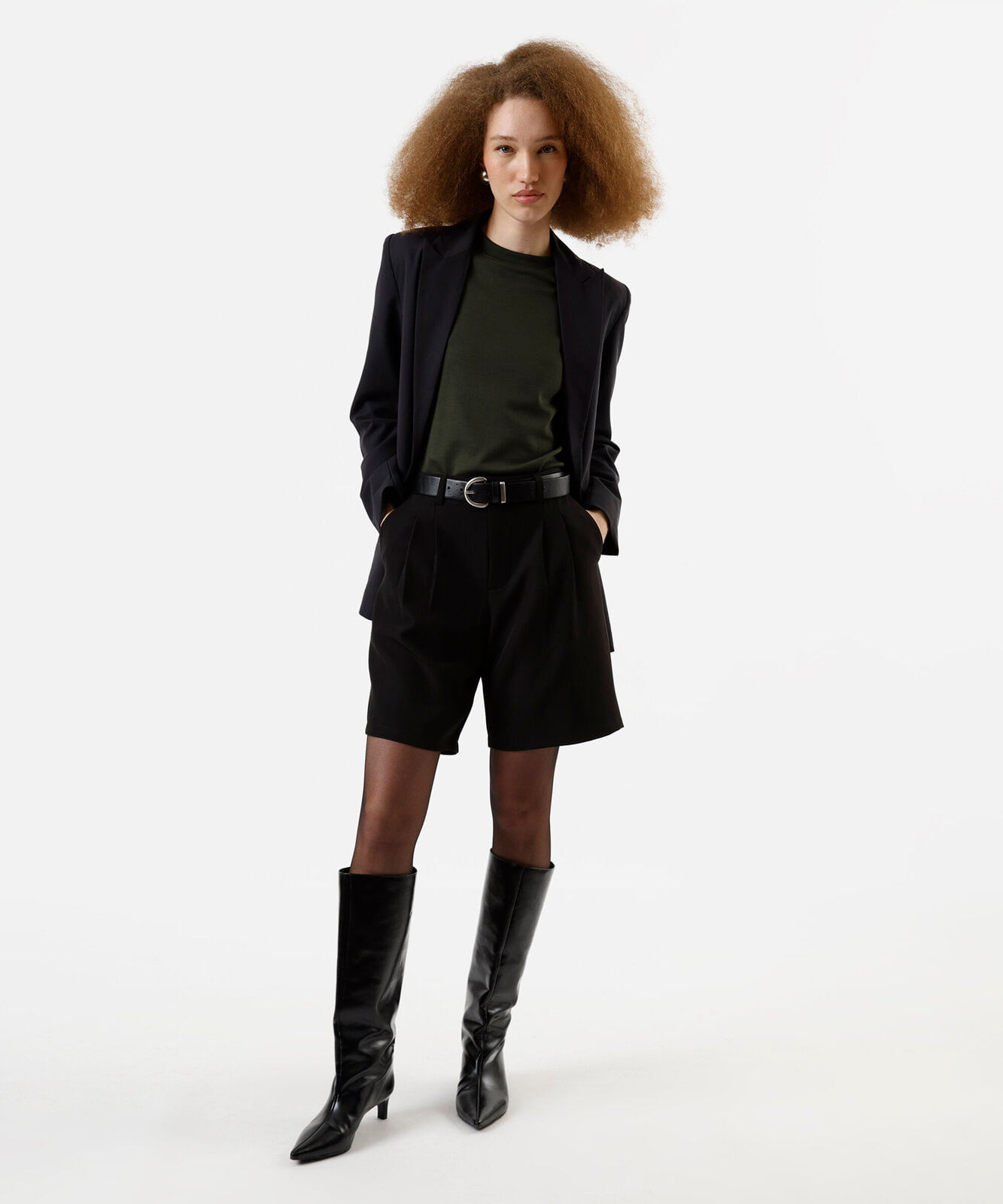 camiseta básica feminina de algodão peruano verde