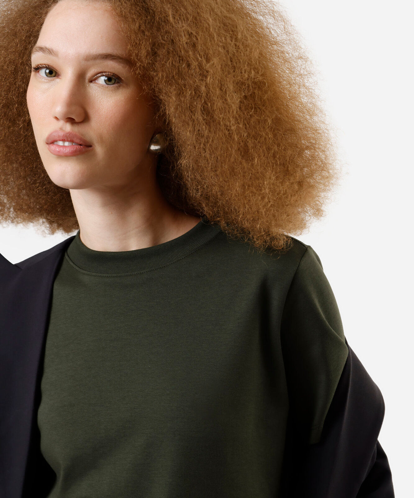 camiseta básica feminina de algodão peruano verde