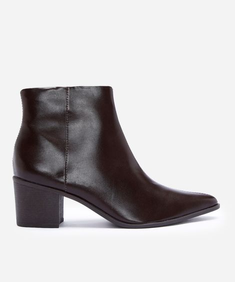 bota western cano curto bico fino marrom