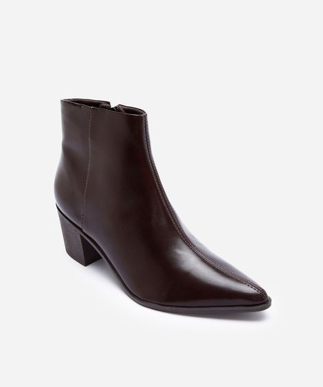 bota western cano curto bico fino marrom