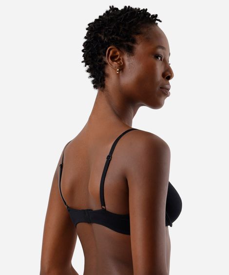 sutiã meia taça de algodão sem bojo preto