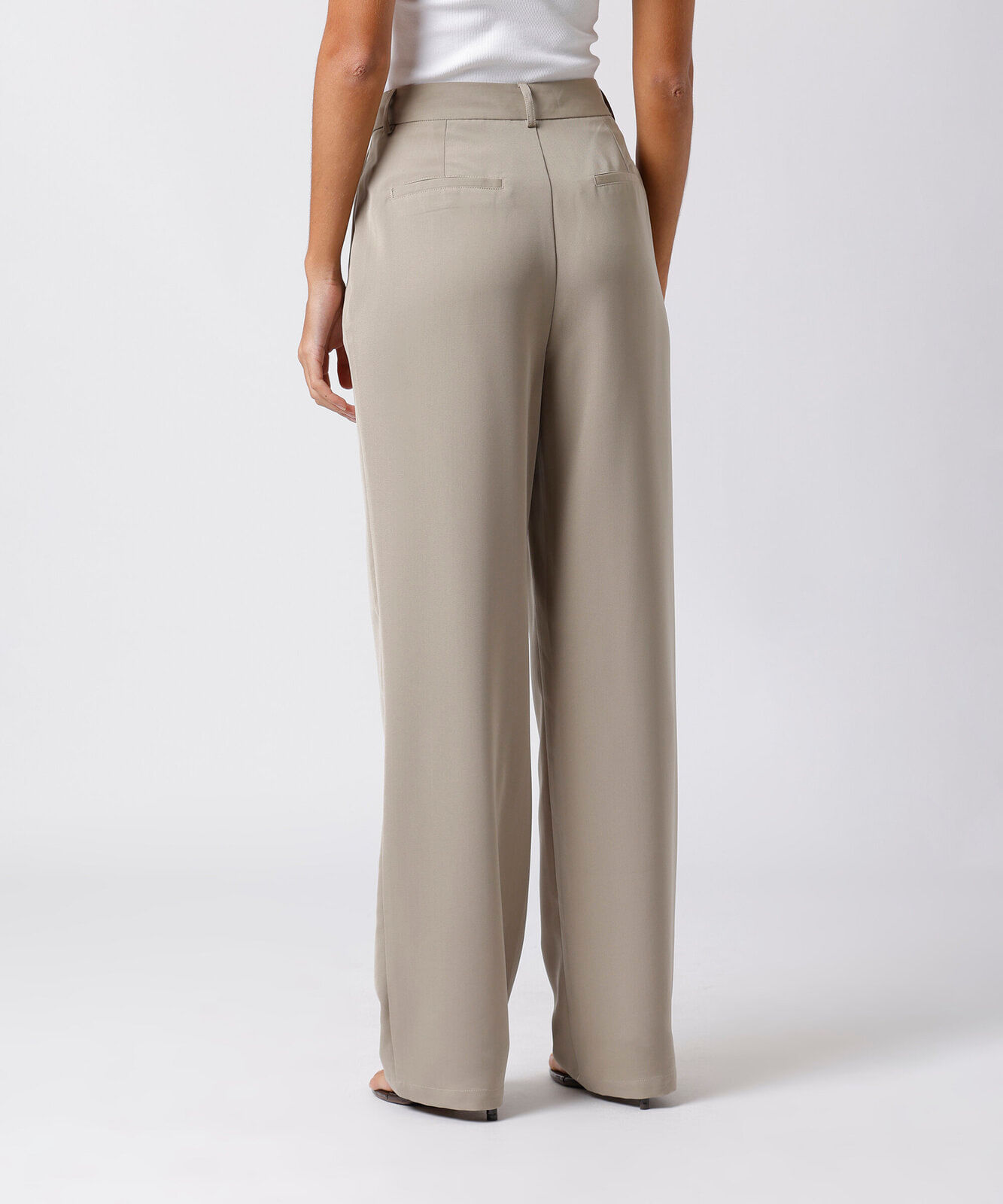 calça de alfaiataria feminina mindset bege