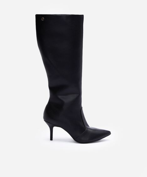 bota cano alto com salto fino preto