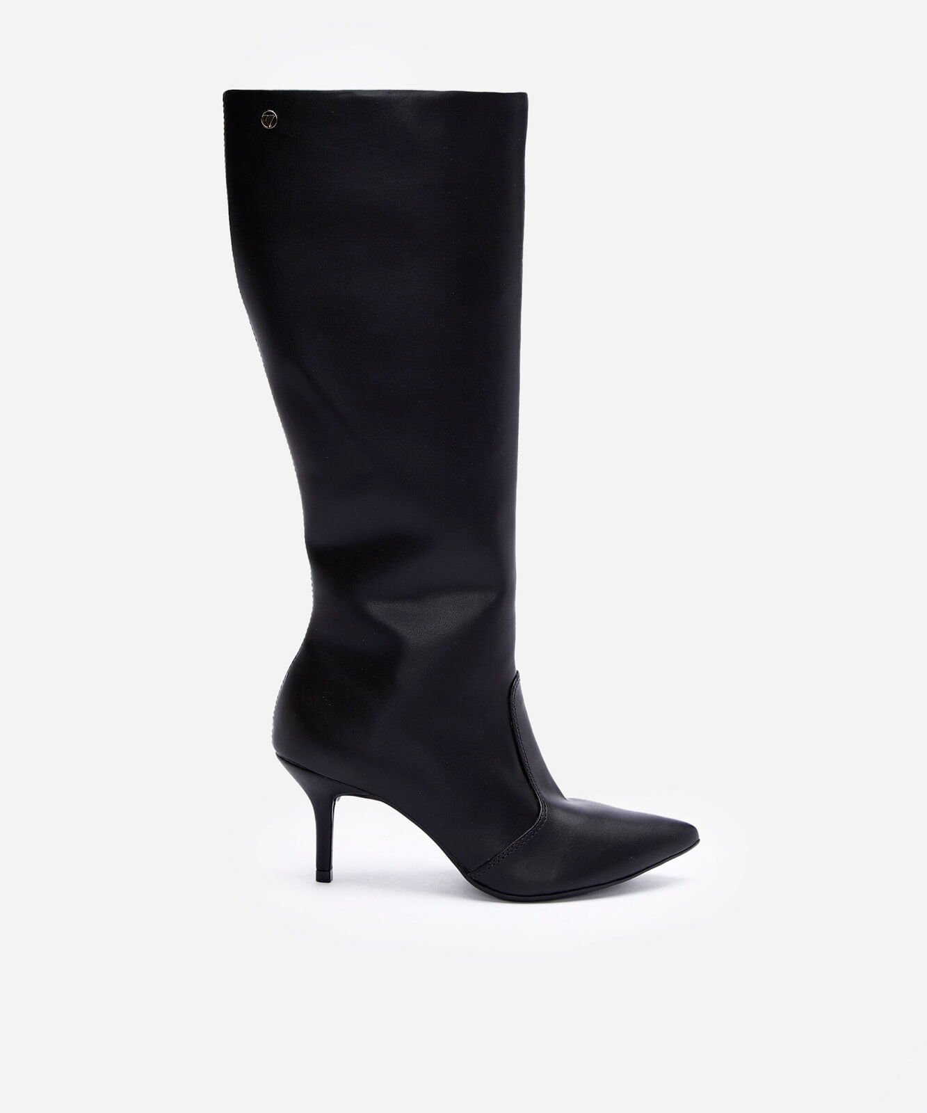 bota cano alto com salto fino preto