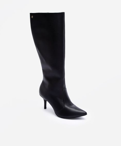 bota cano alto com salto fino preto