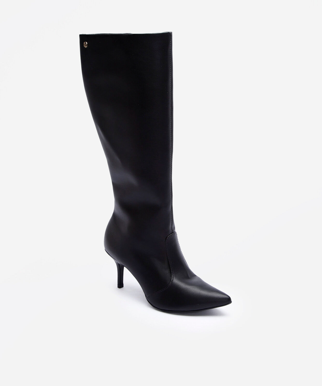 bota cano alto com salto fino preto