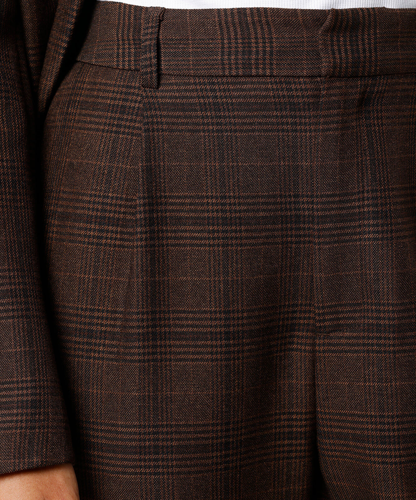 calça de alfaiataria feminina xadrez mindset marrom