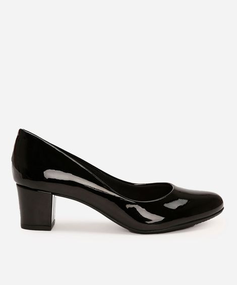 scarpin via uno salto baixo preto
