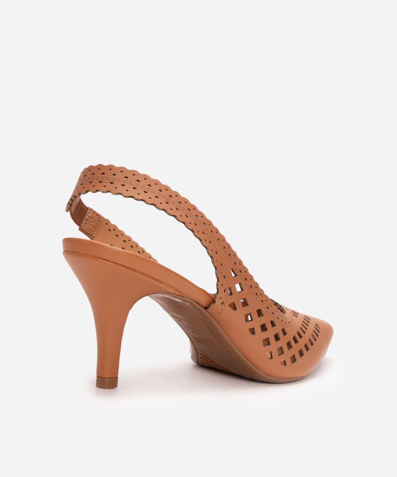 scarpin vizzano com micro furos salto médio fino marrom