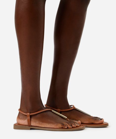 rasteirinha bico quadrado oneself marrom