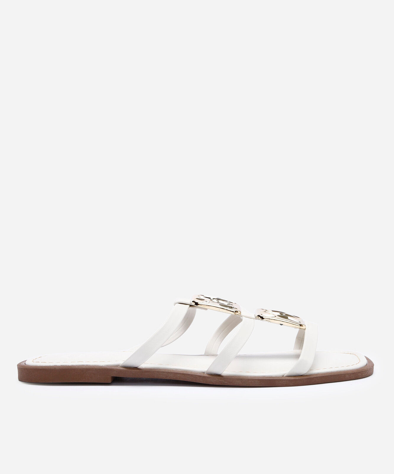 rasteirinha bico quadrado tiras finas off white
