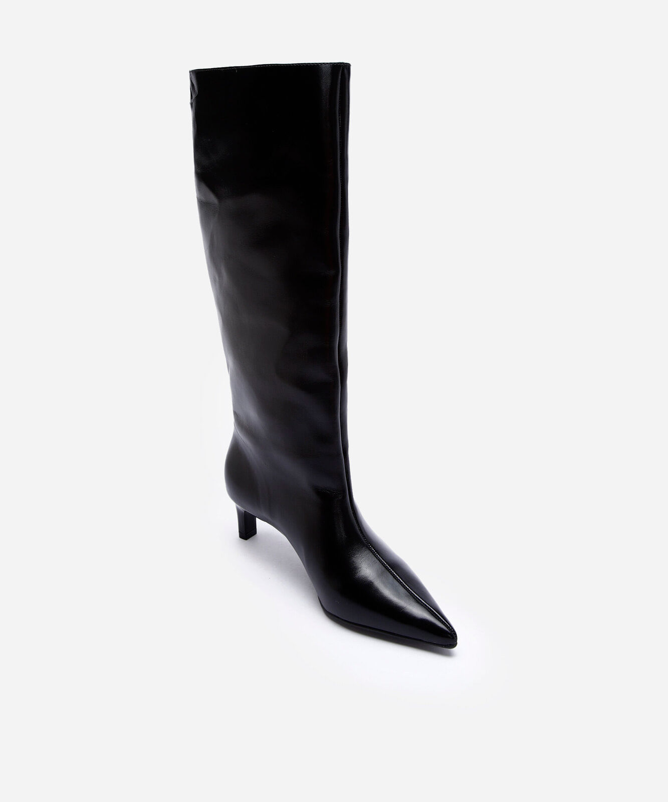 bota feminina cano médio salto kitten preto