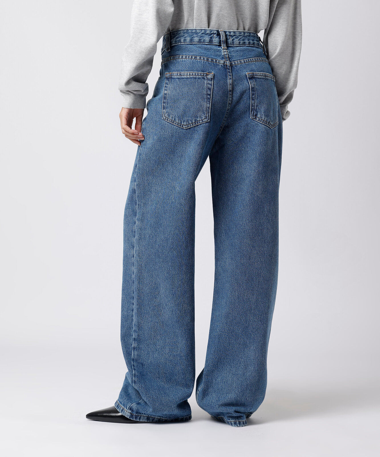 calça reta feminina jeans mindset azul