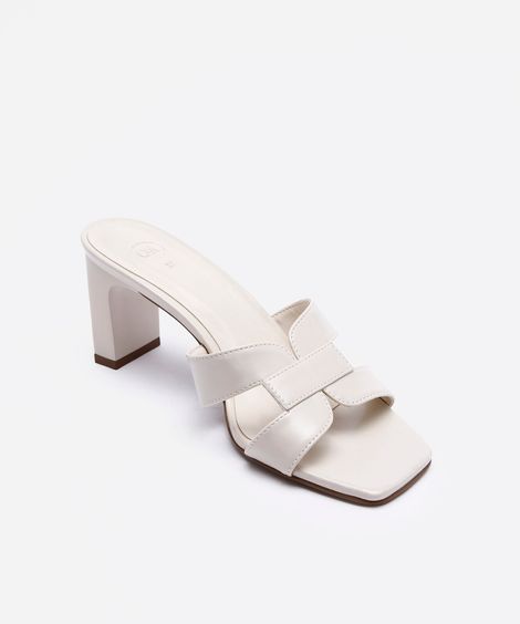 tamanco kitten com salto quadrado bege