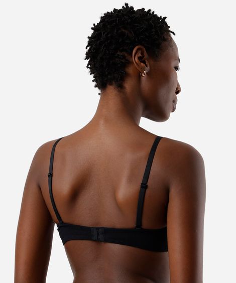 sutiã triângulo feminino em algodão com bojo preto