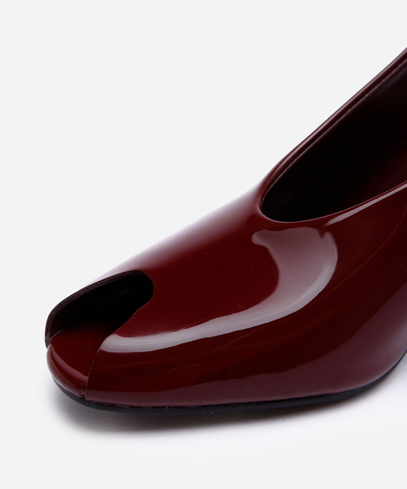scarpin peep toe slingback vinho