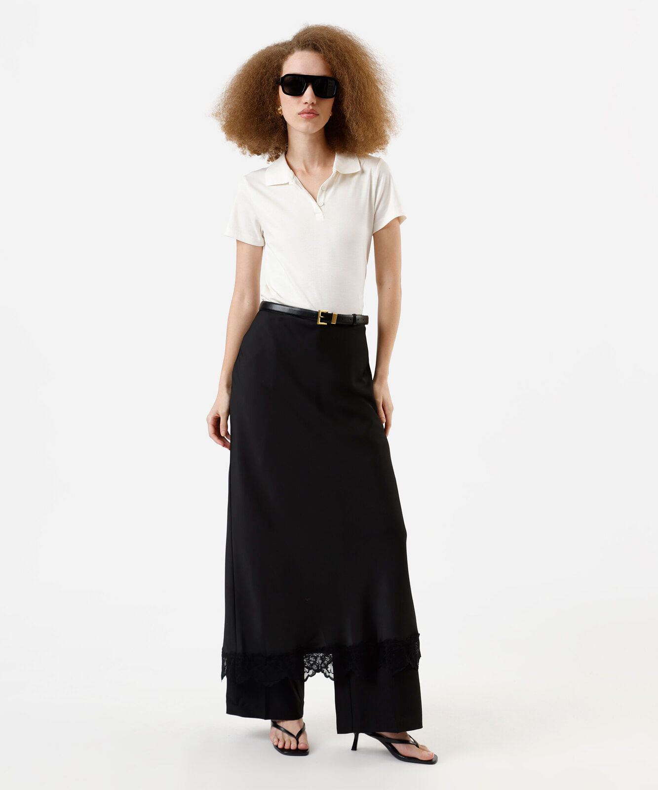 polo feminina de algodão peruano manga curta básica off white