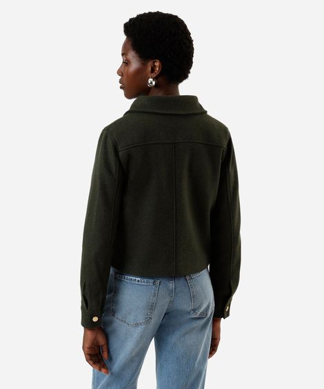 jaqueta feminina texturizada verde