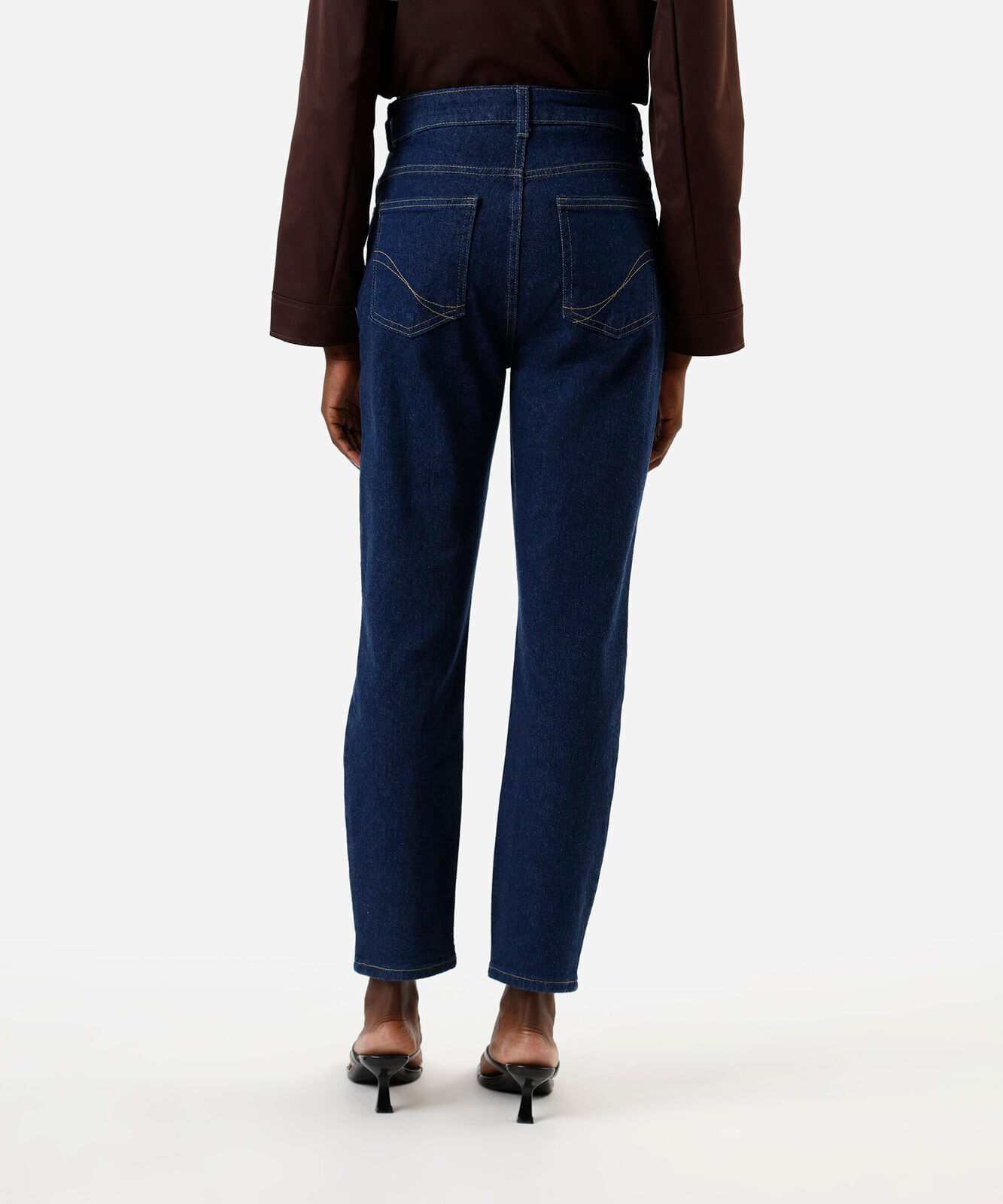 calça jeans feminina mom fit cintura super alta azul