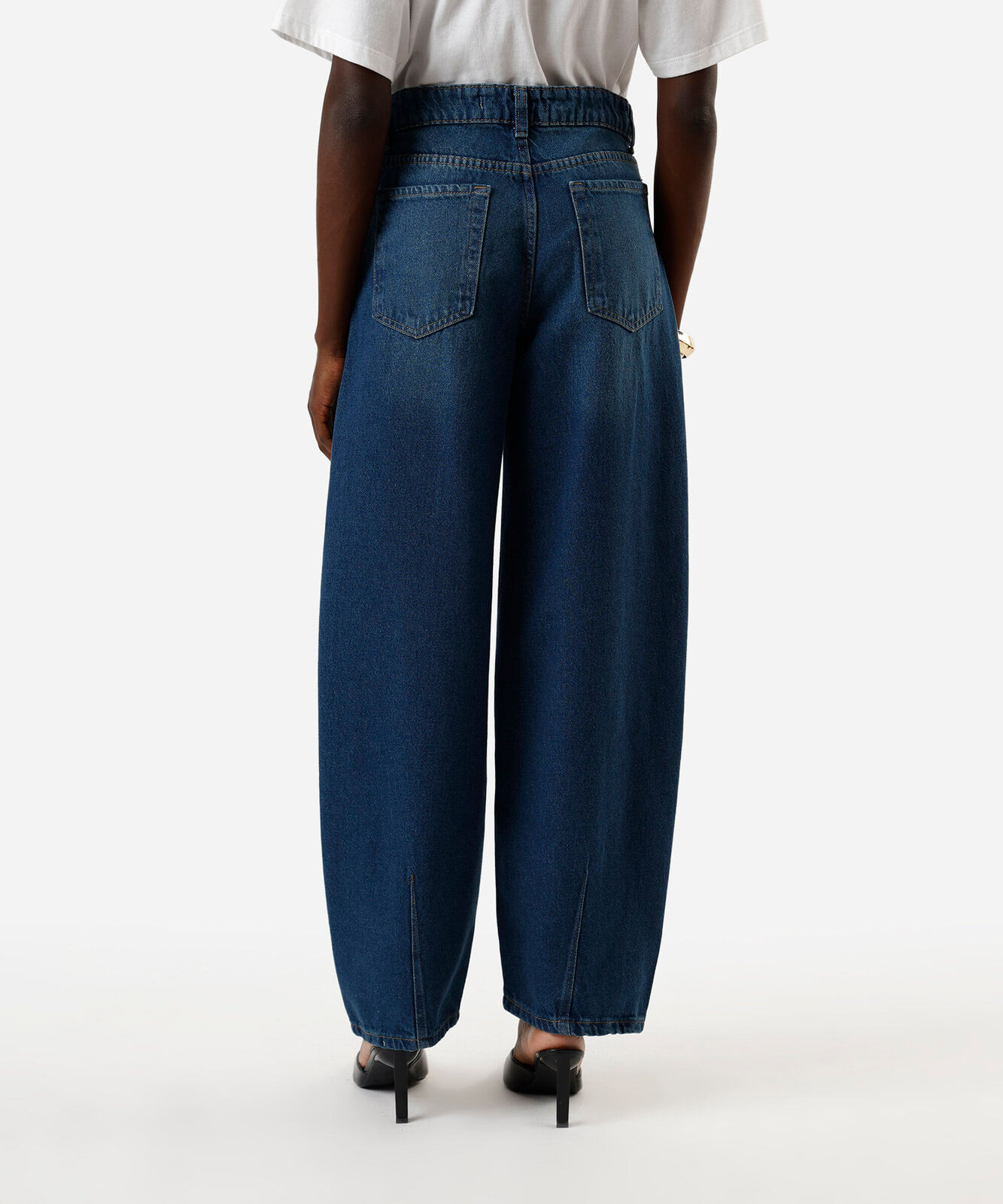 calça jeans feminina baggy cintura média azul