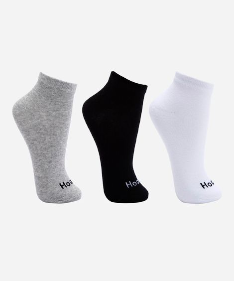 kit de 3 meias cano médio colorido