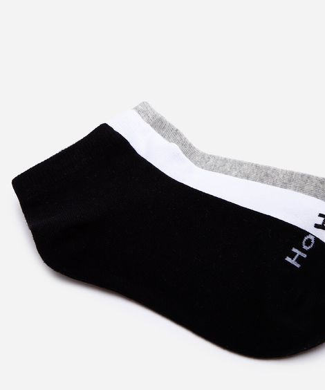 kit de 3 meias cano médio colorido