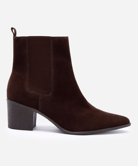 bota cano curto western chelsea texturizada marrom