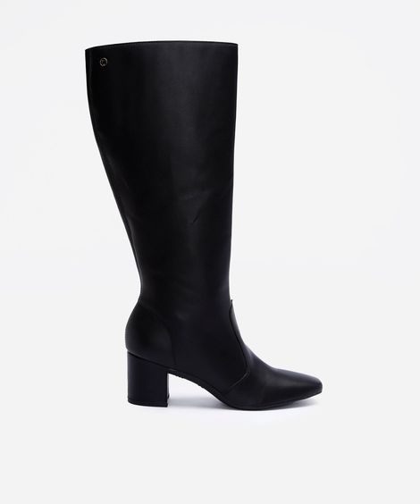 bota feminina cano longo com salto bloco via uno preto