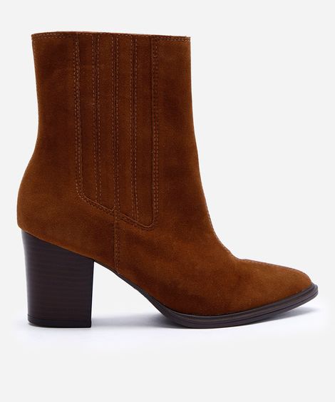 bota western feminina com elástico marrom
