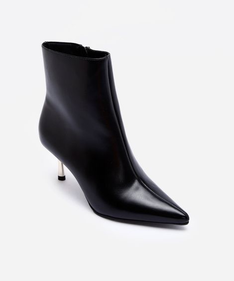 bota feminina cano curto e salto fino preta