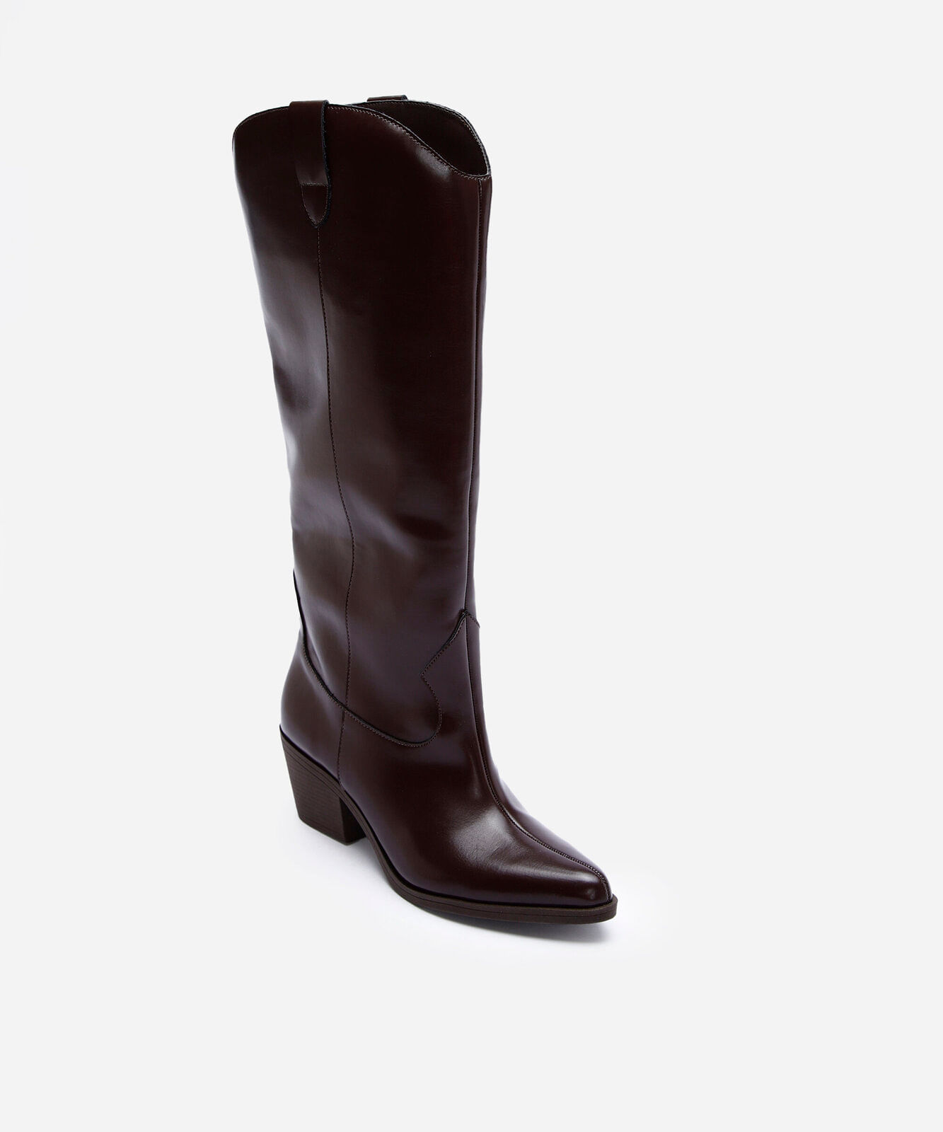 bota western cano alto marrom