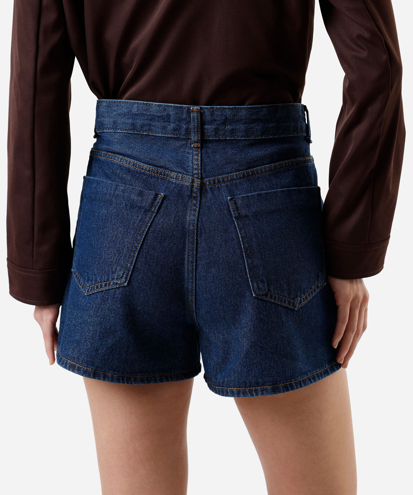 short mom feminino jeans azul
