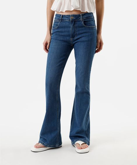 calça flare feminina jeans azul