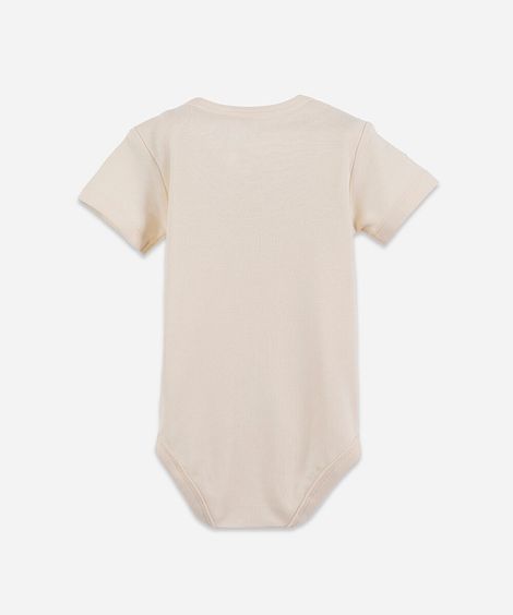 body infantil de algodão animais bege