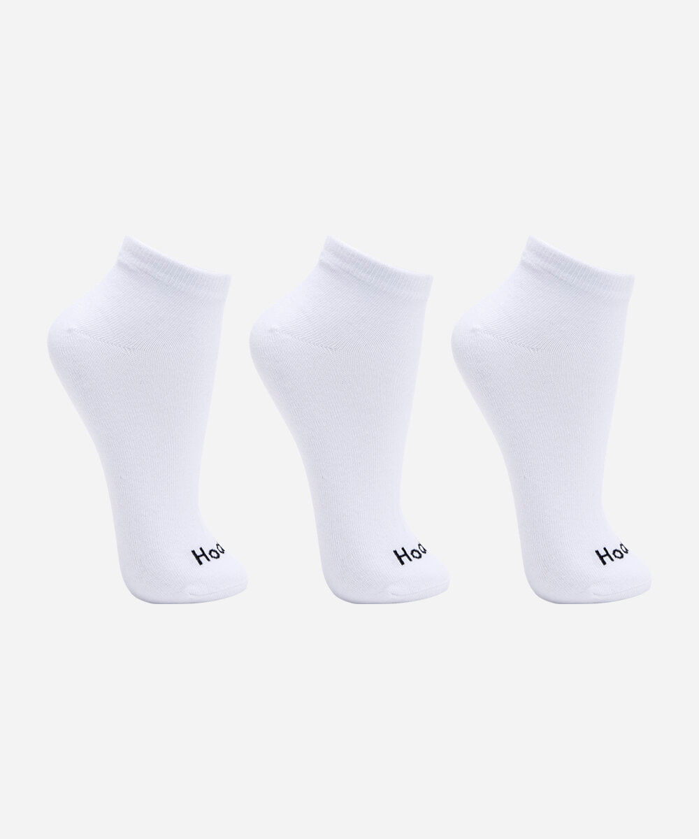 kit de 3 meias cano médio branco