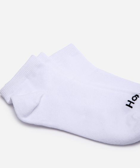 kit de 3 meias cano médio branco